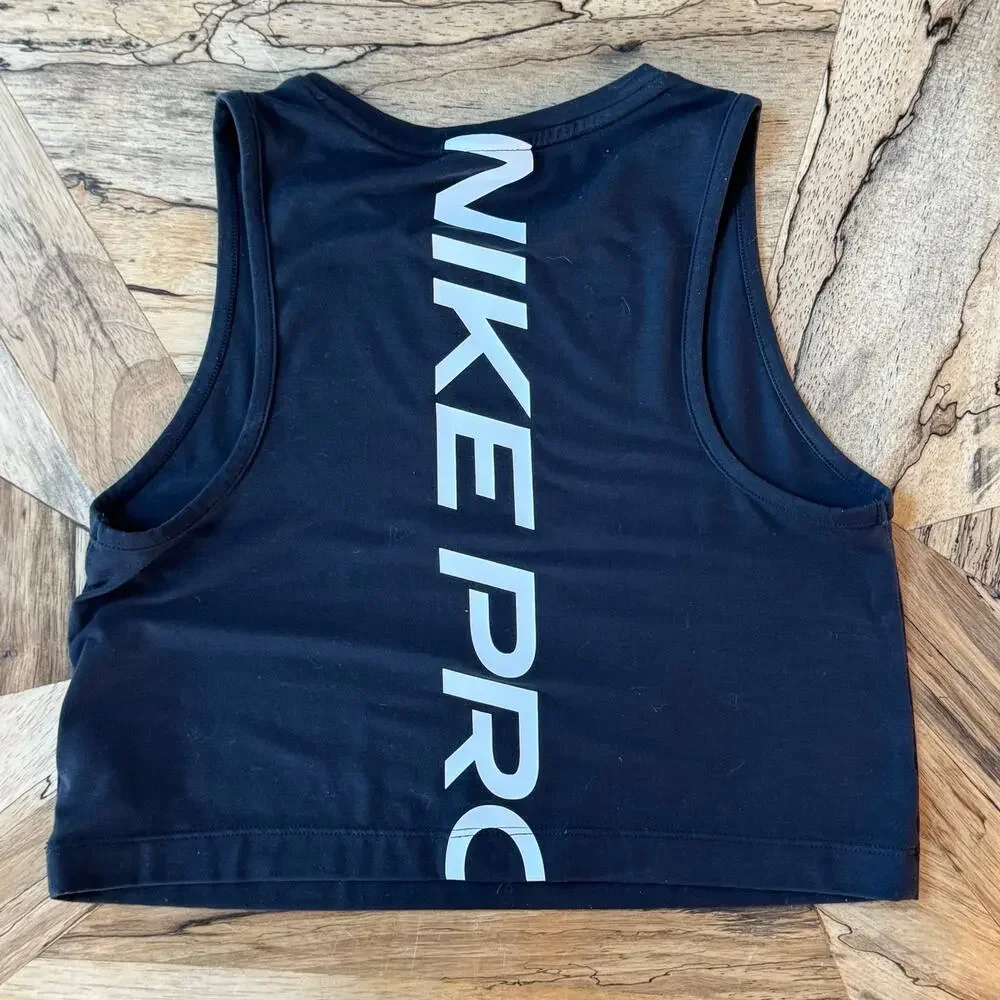 Lot of 3 Nike Pro Girls Dri-FIT Cropped Training Tank Tops M Pink Black Purple